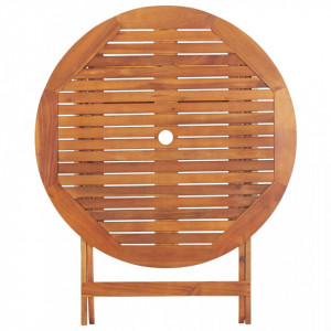 Masă de grădină pliabilă, 90 x 75 cm, lemn masiv de acacia - V46347V - Img 4