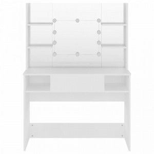 Masă de machiaj cu lumini LED, alb, 100x40x135 cm, MDF - V331538V - Img 3