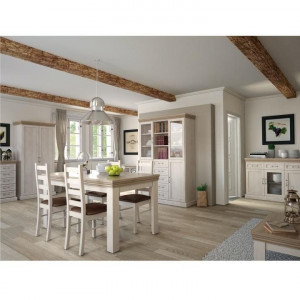 Masă extensibilă pentru dining, culoarea pin nordic/stejar sălbatic, 160-203x90 cm - TP86117 - Img 3