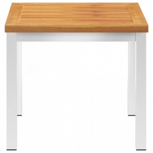 Masa laterala de gradina, 45 x 45 x 38 cm, lemn acacia si otel - V46492V - Img 3