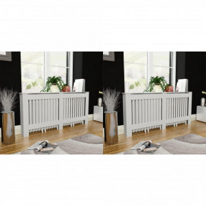 Masca de calorifer, 2 buc., alb, 172 cm, MDF - V276005V - Img 1