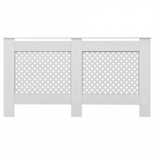 Mască pentru calorifer, MDF, 152x19x81,5 cm, alb - V284324V - Img 3