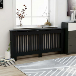 Masca pentru calorifer, negru, 172 x 19 x 81 cm, MDF - V288180V - Img 1