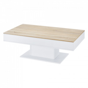 Masuta cafea cu blat mobil efect lemn/alb - P73694399 - Img 3