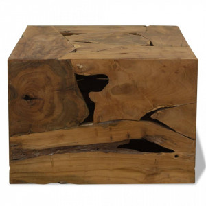 Masuta de cafea, 50 x 50 x 35 cm, lemn de tec natural, maro - V244557V - Img 2