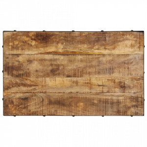 Masuta de cafea cu roti, 100 x 60 x 26 cm, lemn masiv de mango - V246696V - Img 4
