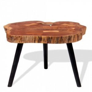 Masuta de cafea din bustean lemn masiv de acacia (55-60)x40 cm - V243957V - Img 3