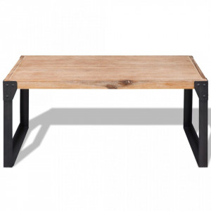 Masuta de cafea din lemn masiv de acacia, 100 x 60 x 45 cm - V243914V - Img 2