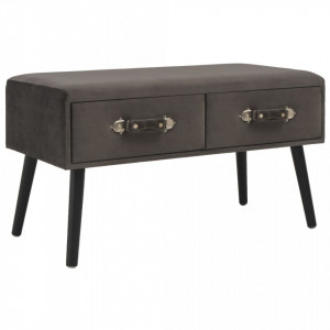 Masuta de cafea, gri, 80 x 40 x 46 cm, catifea - V247547V