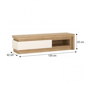 Măsuţă, masă, comodă TV, stejar și alb - TP185509 - Img 3