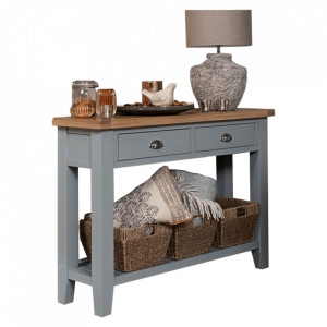 Măsuţă, masă tip consolă nuc și gri 80x30x80 cm - TP280949