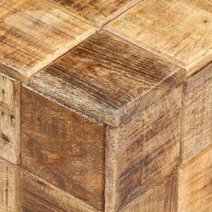 Masute de cafea, 2 buc., design bloc, lemn brut de mango - V286435V - Img 2