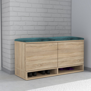 MBBAS2 - Banca, bancuta, 100x37x50 cm, pantofar pentru Hol, pantofi, depozitare - Sonoma