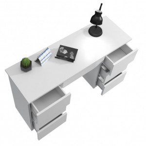 MBBIA1 - Birou 120 cm, masa de calculator cu 7 sertare, office - Alb - Img 4