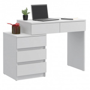MBBIA2 - Birou 113 cm, Stanga/Dreapta, masa de calculator cu 5 sertare, office - Alb - Img 4