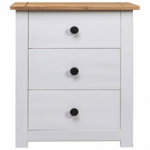 Noptiera, alb, 46 x 40 x 57 cm, lemn de pin, gama Panama - V282654V - Img 4