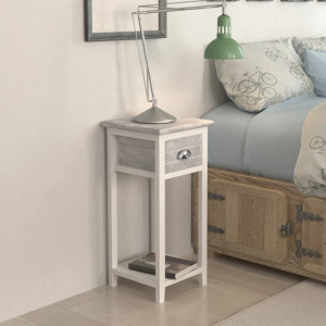 Noptiera cu 1 sertar, gri si alb - V242038V