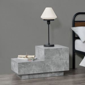 Noptiera cu sertar mic pe partea dreapta, efect beton - P71488106