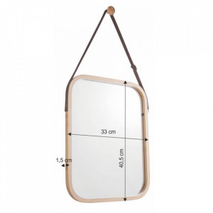 Oglindă de perete, bambus natural, 33x40 cm - TP227997 - Img 10