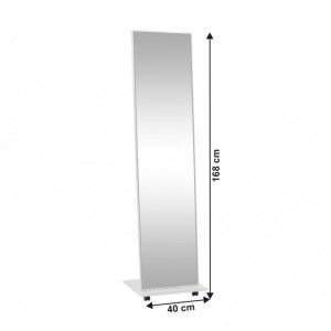 Oglindă de podea cu roţi, albă, 40x168 cm - TP256734 - Img 16