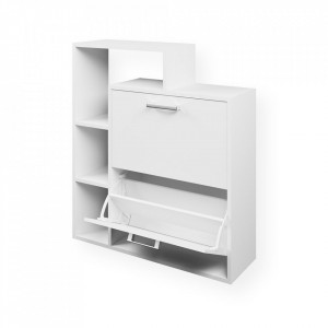 OSPAN3 - Pantofar 80 cm pentru Hol, depozitare pantofi, 2 sertare - Alb - Img 2