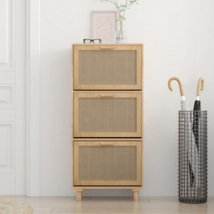 Pantofar, maro, 52x25x115 cm, lemn prelucrat și ratan natural - V345650V - Img 3