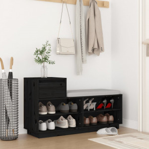 Pantofar, negru, 110x34x61 cm, lemn masiv de pin - V814453V - Img 2