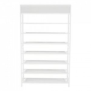 Pantofar, suport pentru pantofi, 7 poliţe, alb, 70x25x117 cm - TP296531 - Img 4