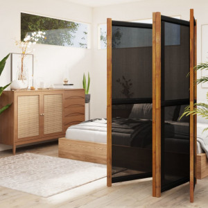 Paravan de cameră cu 4 panouri, negru, 280x180 cm - V319180V - Img 3