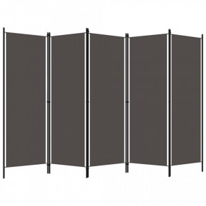 Paravan de camera cu 5 panouri, antracit, 250 x 180 cm - V320725V - Img 2