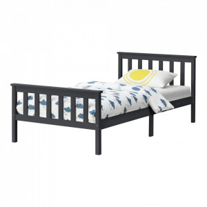 Pat lemn, 209 x 98 x 80 cm, alb mat, 100 Kg, fara saltea, pentru 1 parsoana - P72021416 - Img 2