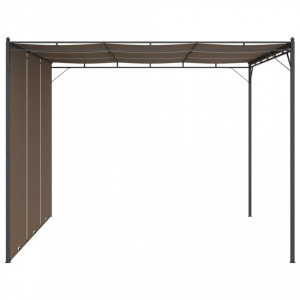 Pavilion de grădină cu perdea laterală, gri taupe, 3x3x2,25 m - V312263V - Img 4