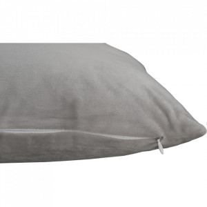 Pernă, material textil de catifea gri deschis, 45x45 cm - TP238752 - Img 2
