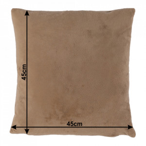 Pernă, material textil de catifea maro deschis, 45x45 cm - TP238760 - Img 9