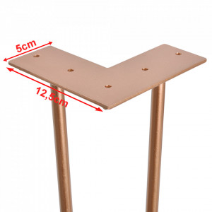 Picioare masa, set 4 buc cu 2 brate, 72 cm, aramiu - P55139978 - Img 4
