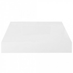 Raft de perete suspendat, alb extralucios, 23x23x3 cm, MDF - V323739V - Img 4