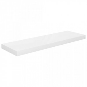 Raft de perete suspendat, alb extralucios, 80x23,5x3,8 cm, MDF - V323751V - Img 2