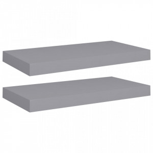 Rafturi de perete suspendate, 2 buc., gri, 50x23x3,8 cm, MDF - V323851V - Img 2