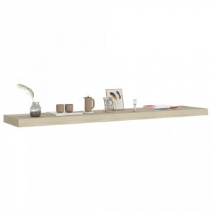 Rafturi perete suspendate, 2 buc., stejar, 120x23,5x3,8 cm, MDF - V323884V - Img 3