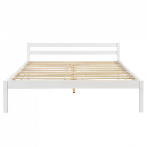 Rama pat cu somiera pentru 2 persoane, 206 x 186 x 60 cm, 200 Kg, brad, alb - P65373548 - Img 2