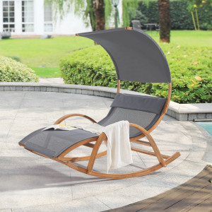 Scaun balansoar gradina, gri inchis - P78731303