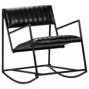 Scaun balansoar, negru, piele naturală - V282905V - Img 1