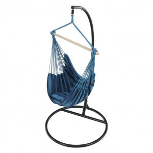 Scaun balansoar suspendabil, hamac, leagăn agăţat, albastru, 100x130 cm - TP254340 - Img 13