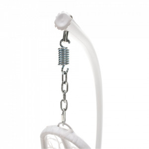 Scaun balansoar suspendabil, leagăn agăţat, alb, 105x105x195 cm - TP286349 - Img 14