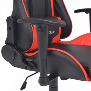 Scaun birou rabatabil, design racing, piele artificiala, rosu - V20172V - Img 4