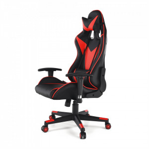 Scaun de birou cu difuzoare Bluetooth, gaming, negru și roşu, 66x60x125-133 cm - TP279411 - Img 17