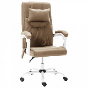 Scaun de birou cu masaj, gri taupe, material textil - V20316V - Img 2