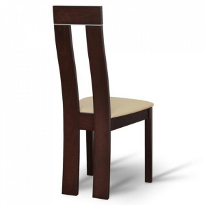 Scaun de bucătărie din lemn, nuc/piele ecologică, bej - TP36484 - Img 10