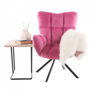Scaun de design, ţesătură roz - TP275350 - Img 20