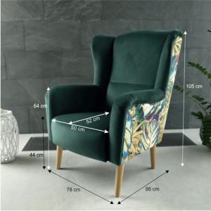 Scaun de design, ţesătură smarald, model Jungle - TP223660 - Img 14